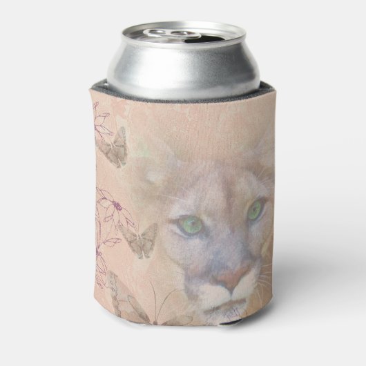 Cougar und Schmetterlinge Dosenkühler (Kanne Rückseite)