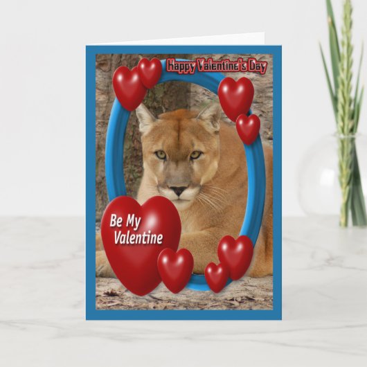 Cougar Valentine Card Feiertagskarte (Vorderseite)