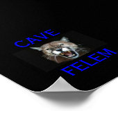 COUGAR Vorsicht vor der Katze - auf Latein. - Poster (Ecke)