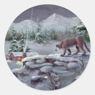 COUGAR WATCHING by SHARON SHARPE Runder Aufkleber