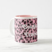 Cougar, wenn rosa Leopard-Muster-Tasse ausgebildet Zweifarbige Tasse (Vorderseite Links)