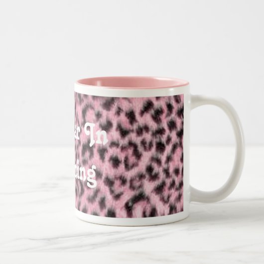 Cougar, wenn rosa Leopard-Muster-Tasse ausgebildet Zweifarbige Tasse (Rechts)