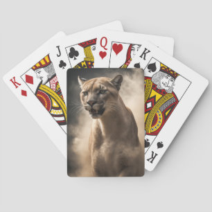 Cougar Wild Animal Elegante Dramatisches Nebelport Spielkarten