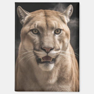 Cougar Wild Animal Elegante Dramatisches Porträt Magnet
