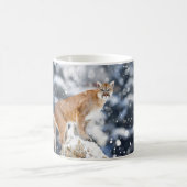 Cougar Winter Mountains Wildlife Portrait Kaffeetasse (Mittel)