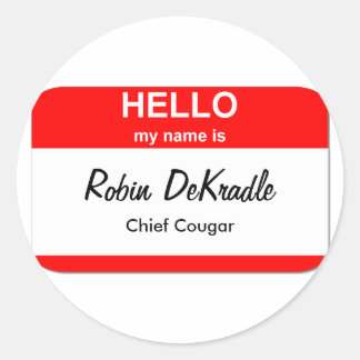 Cougar Woman Runder Aufkleber