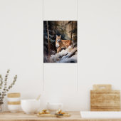 Cougar Woodland Animal Art Print Poster (Küche)