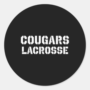 Cougars Lacrosse Vintag Clic Lax Mascot Team Gear Runder Aufkleber