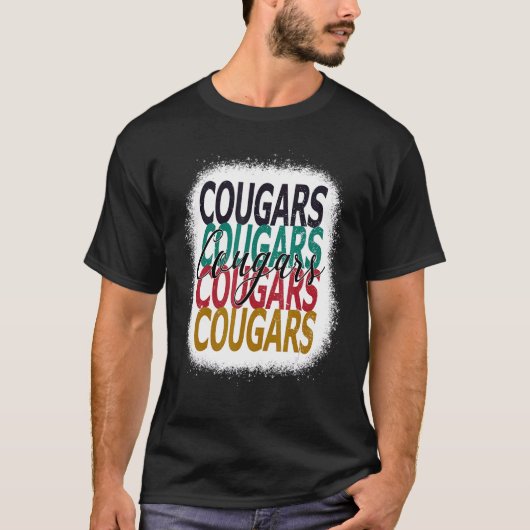 Cougars Lehrer Schule Sportfan Team Spirit Blea T-Shirt (Vorderseite)