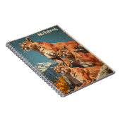 Cougars Mountain Löwe Vintag Notizblock (Rechte Seite)