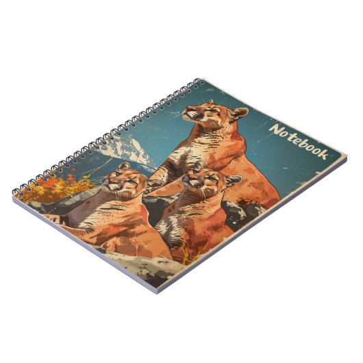 Cougars Mountain Löwe Vintag Notizblock (Linke Seite)