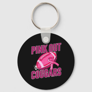 Cougars Pink Out Footbyll bekämpfen Brustkrebs Schlüsselanhänger