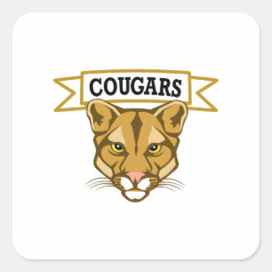 COUGARS QUADRATISCHER AUFKLEBER