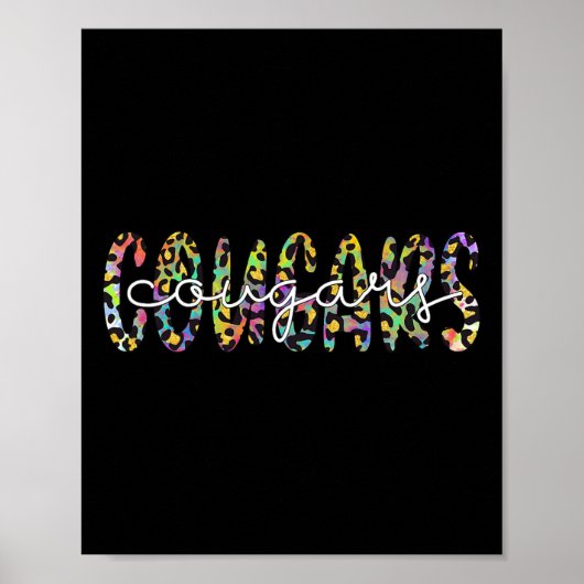 Cougars School Sport Fan Team Spirit Mascot Gesche Poster (Vorne)