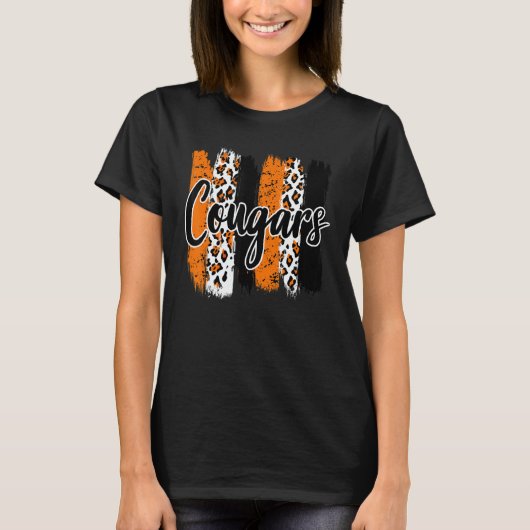 Cougars School Sports Fan Team Spirit Mascot T-Shirt (Vorderseite)