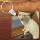 Coughing Cat Meme Doppelseitiger Schlüsselanhänger (Vorderseite)