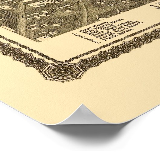 Council Bluffs, IA Panoramic Map - 1875 Poster (Ecke)