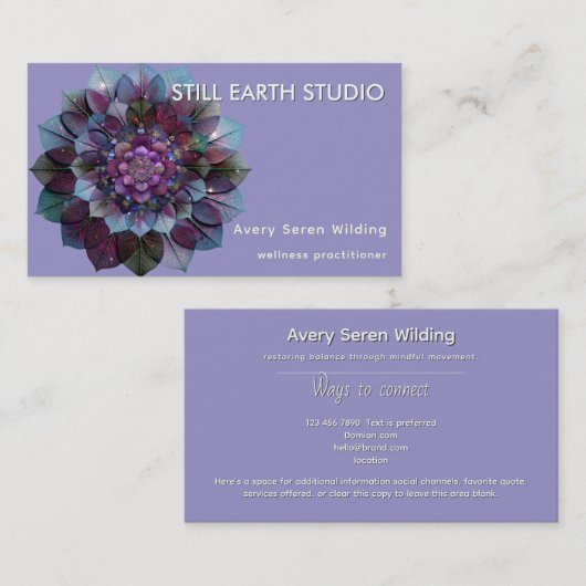 Council of Leaves | Mandala Art P&B Visitenkarte (Vorne/Hinten)