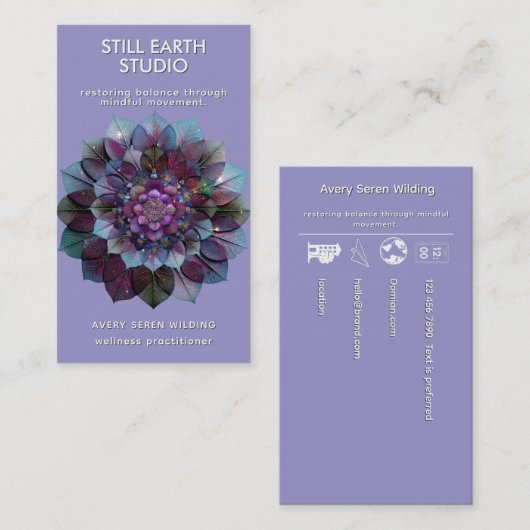 Council of Leaves | Mandala Art P&B Visitenkarte (Vorne/Hinten)