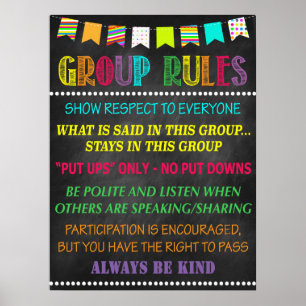 Counseling Group Rules Confidential Poster
