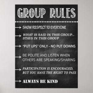 Counseling Group Rules Confidential Poster