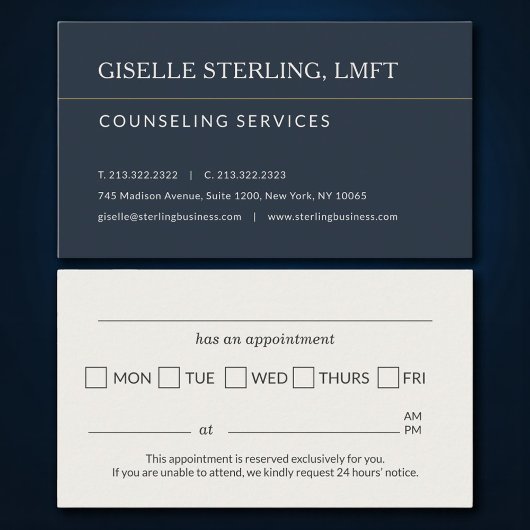 Counseling Services Office Appointment Reminder Visitenkarte