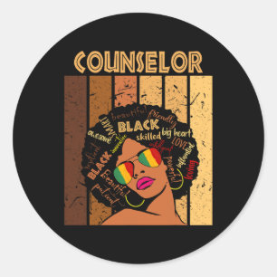 Counselor Afro American Women Black History Runder Aufkleber