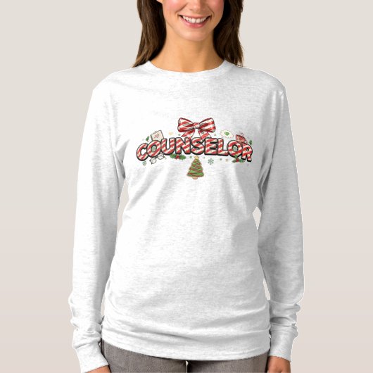 Counselor Christmas Long Sleeve – Playful Holiday T-Shirt (Vorderseite)