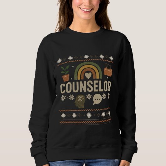 Counselor Christmas Sweater – Festive Holiday Desi Sweatshirt (Vorderseite)