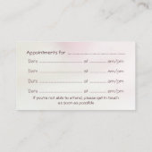 Counselor, Lachs-Rosa-Satin-Effekt Terminkarte (Rückseite)