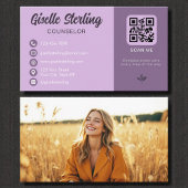 Counselor Lavender Lila QR Code Foto Visitenkarte