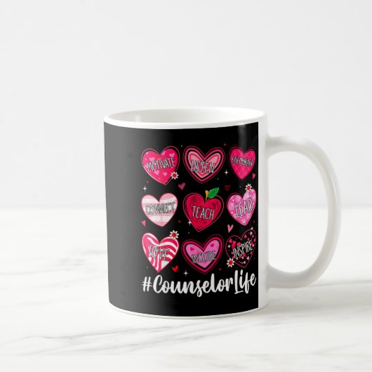 Counselor Life School Counseling Hearts School Val Kaffeetasse (Rechts)
