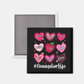 Counselor Life School Counseling Hearts School Val Magnet (Vorderseite/Rückseite)