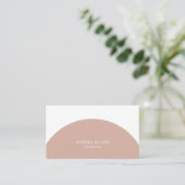 Counselor Minimalistisch Blush and White Arch Qr C Visitenkarte (Stehend Vorderseite)