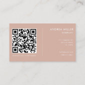 Counselor Minimalistisch Blush and White Arch Qr C Visitenkarte (Rückseite)