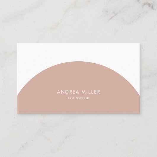 Counselor Minimalistisch Blush and White Arch Qr C Visitenkarte (Vorderseite)