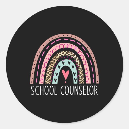 Counselor Rainbow Counselor Zurück zur Schule Runder Aufkleber (Vorderseite)