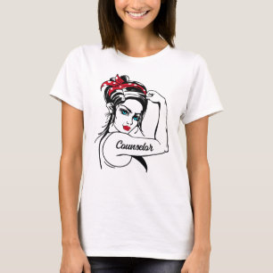 Counselor Rosie The Riveter Button Up T-Shirt