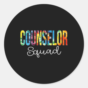 Counselor Squad Gefärbte Krawatte Wertungstag Zurü Runder Aufkleber