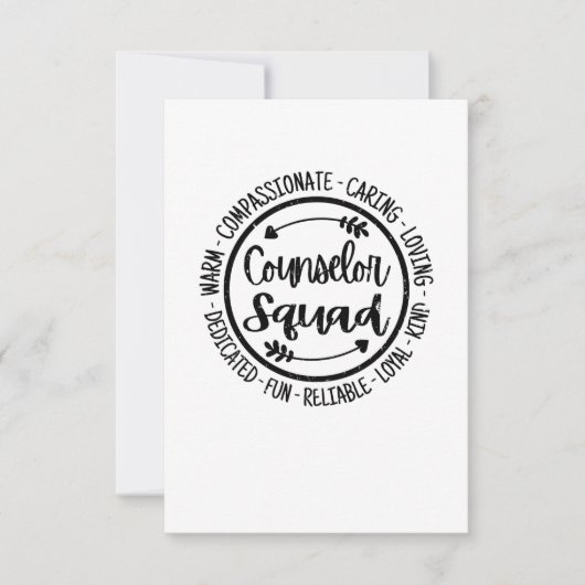 Counselor Squad School Counsling Teacher Appreciat Dankeskarte (Vorderseite)