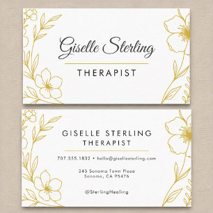 Counselor Wellness Floral Minimalistisch Elegante Visitenkarte
