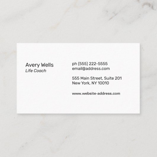 Counselor Winding River Horizon Logo Visitenkarte (Rückseite)