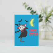 Count Catula Funny Halloween Cat Pub Postkarte (Stehend Vorderseite)