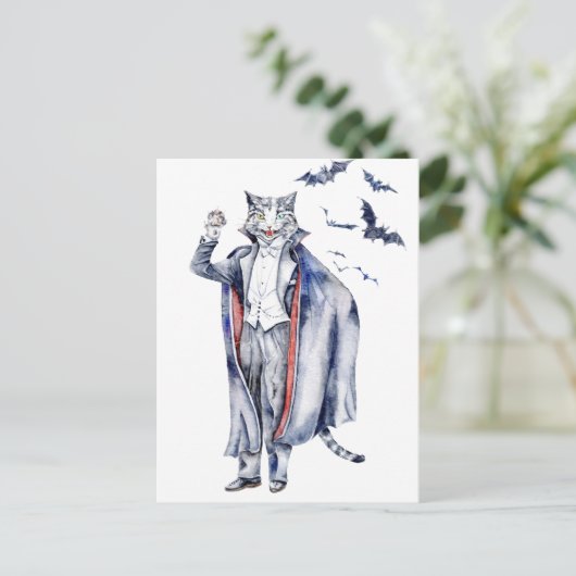 Count Catula Vampire Cat Postkarte (Stehend Vorderseite)