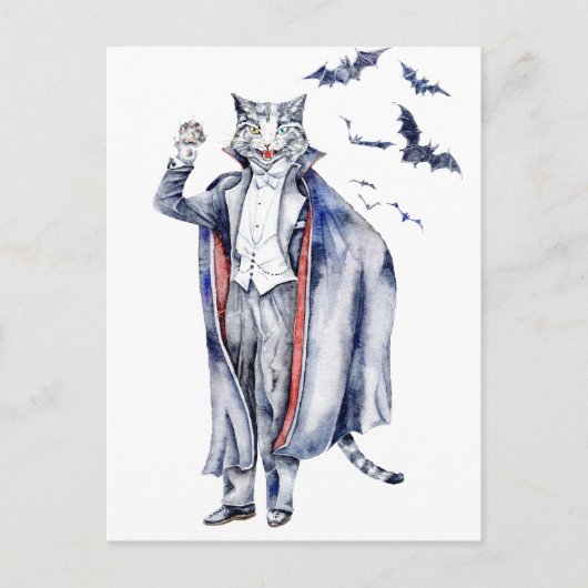 Count Catula Vampire Cat Postkarte (Vorderseite)