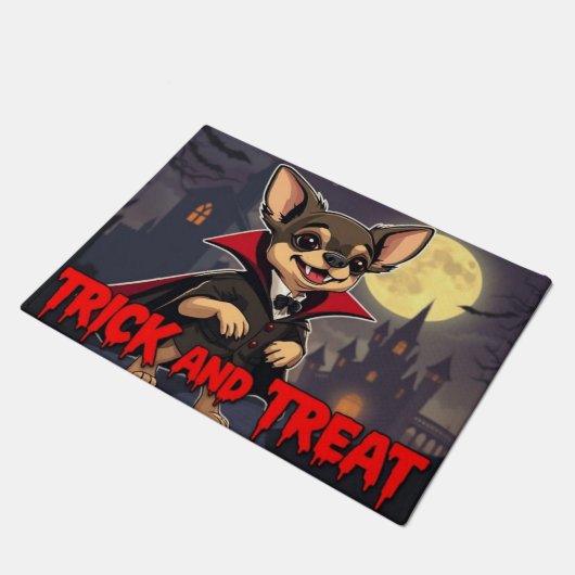 Count Chihuahua Trick and Treat Fußmatte (Schrägansicht)