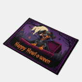 Count Dachshund Happy Howl-o-ween Fußmatte (Schrägansicht)