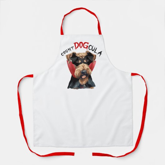 Count DOGcula Airedale Terrier Funny Halloween Schürze (Vorderseite)
