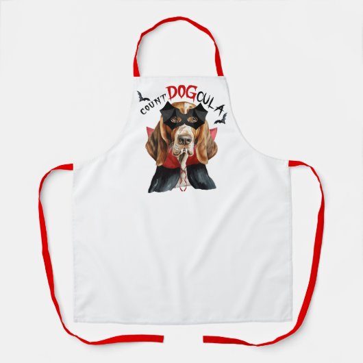 Count DOGcula Basset Hound Dog Funny Halloween Schürze (Vorderseite)