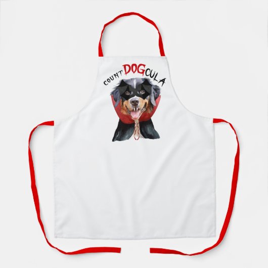 Count DOGcula Bernese Mountain Dog Funny Halloween Schürze (Vorderseite)